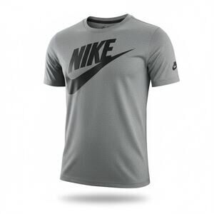Nike Kids Gray Swoosh Logo T-Shirt – Youth Size 7 (Small)